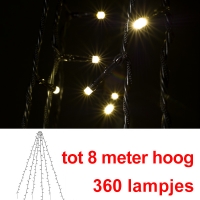 123led Vlaggenmast verlichting 8 meter hoog | warm wit | 360 lampjes  LKO00077