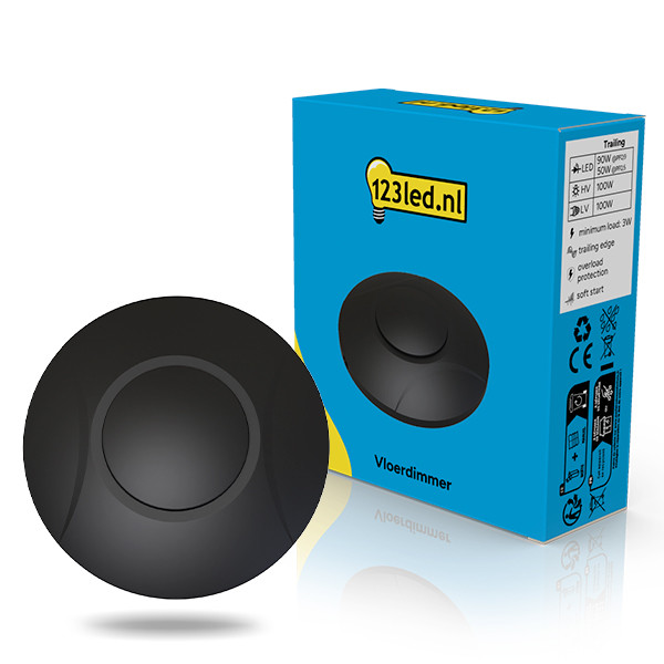 Vloerdimmer led 3-100W drukknop | Fase afsnijding (RC) | Zwart LDR02615 - 1