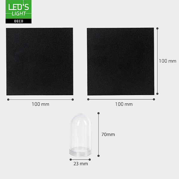 123led Wandlamp buiten | IP65 | Zwart LDR06835 - 6
