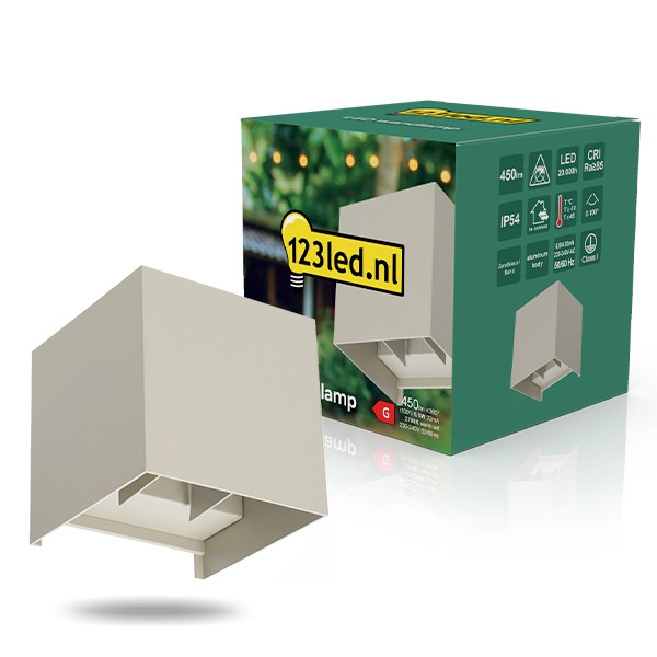 Wandlamp buiten | Up & Down | Amarillo | 2700K | IP54 | 5.5W | Zandkleur LDR08870 - 1