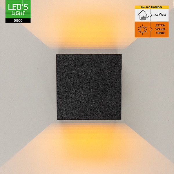 Wandlamp buiten | Up & Down | 1800K | IP54 | 7W | Zwart LDR06831 - 2