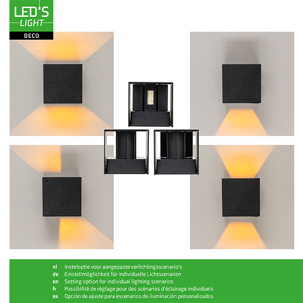 Wandlamp buiten | Up & Down | 1800K | IP54 | 7W | Zwart LDR06831 - 4