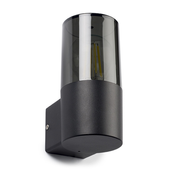 123led Wandlamp buiten E27 | Rond | Smokey | IP44 | Zwart  LDR08510 - 3