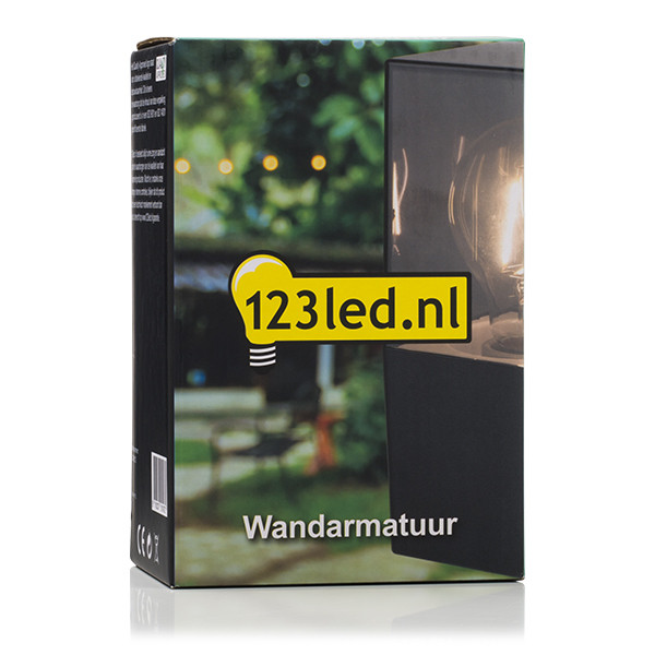 123led Wandlamp buiten E27 | Vierkant | Smokey | IP44 | Zwart  LDR08512 - 5