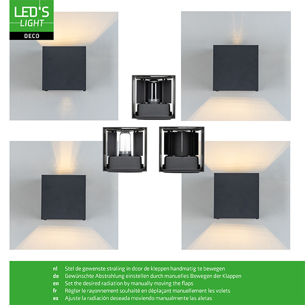 Wandlamp buiten G9 | Up & Down | IP65 | Antraciet LDR06834 - 6