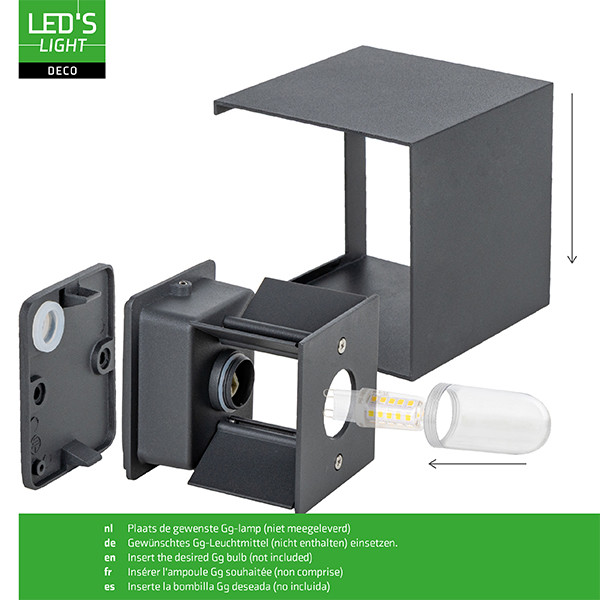 Wandlamp buiten G9 | Up & Down | IP65 | Antraciet LDR06834 - 7