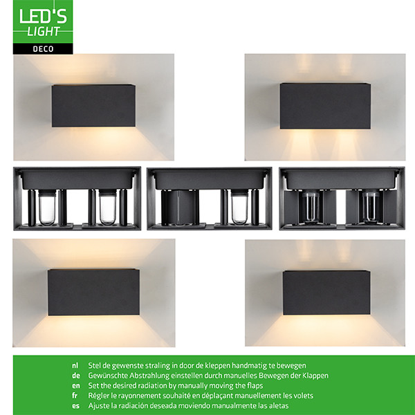 Wandlamp buiten G9 | Up & Down | IP65 | Antraciet LDR06838 - 5