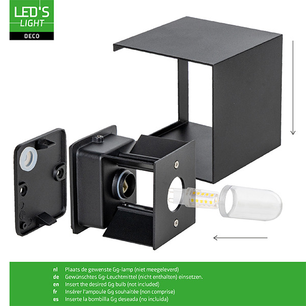 Wandlamp buiten G9 | Up & Down | IP65 | Zwart LDR06835 - 5