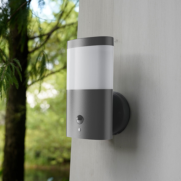 Wandlamp buiten met beweging & schemersensor | Turijn | 3000K | 1000 lumen | Donkergrijs LDR08736 - 2