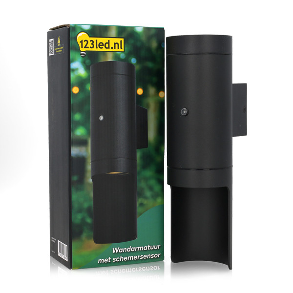Wandlamp buiten met schemersensor GU10 | New Orleans | IP44 | Zwart LDR08860 - 2