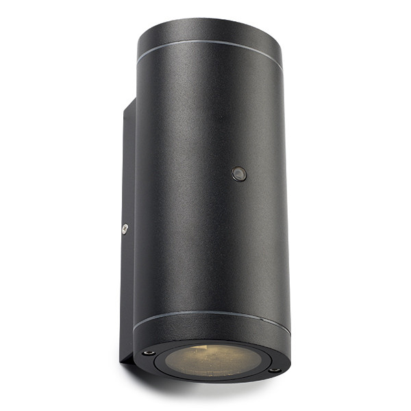 Wandlamp buiten met schemersensor GU10 | Up & Down | Kendall | IP44 | Zwart LDR08524 - 1