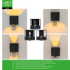 Wandlamp buiten met sensor | Up & Down | 1800K | IP54 | 7W | Zwart LDR06832 - 4