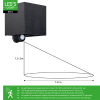 Wandlamp buiten met sensor | Up & Down | 1800K | IP54 | 7W | Zwart LDR06832 - 6