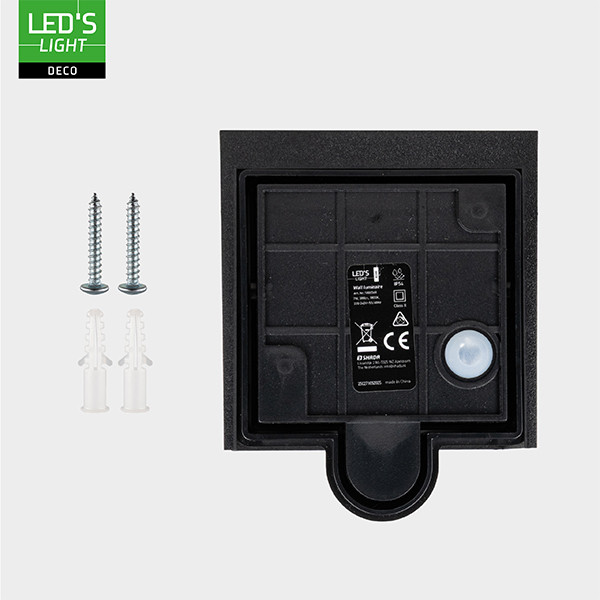 Wandlamp buiten met sensor | Up & Down | 1800K | IP54 | 7W | Zwart LDR06832 - 8