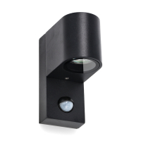 Wandlamp buiten met sensor GU10 | Sacramento | IP44 | Zwart LDR08557
