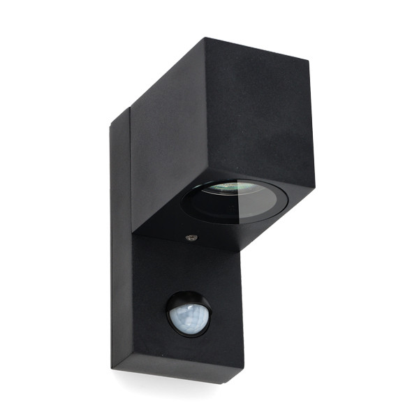 Wandlamp buiten met sensor GU10 | San Diego | IP44 | Zwart LDR08558 - 1