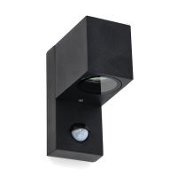 Wandlamp buiten met sensor GU10 | San Diego | IP44 | Zwart LDR08558