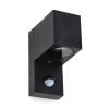 Wandlamp buiten met sensor GU10 | San Diego | IP44 | Zwart