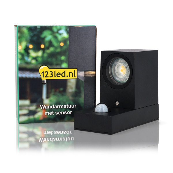 Wandlamp buiten met sensor GU10 | San Diego | IP44 | Zwart LDR08558 - 2