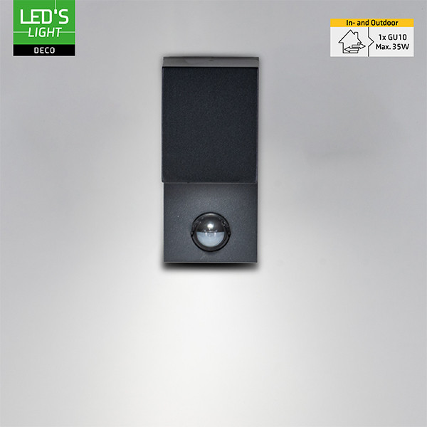 Wandlamp buiten met sensor GU10 | IP44 | Zwart LDR06837 - 2