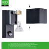 Wandlamp buiten met sensor GU10 | IP44 | Zwart LDR06837 - 4