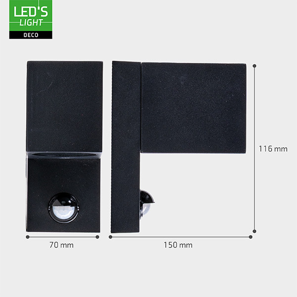 Wandlamp buiten met sensor GU10 | IP44 | Zwart LDR06837 - 7