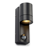 123led Wandlamp buiten met sensor GU10 | Skye | IP54 | Zwart  LDR08517