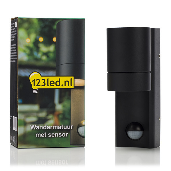 123led Wandlamp buiten met sensor GU10 | Skye | IP54 | Zwart  LDR08517 - 2