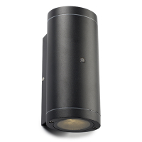 123led Wandlamp buiten met sensor GU10 | Up & Down | Kendall | IP44 | Zwart  LDR08524