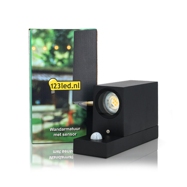 Wandlamp buiten met sensor GU10 | Up & Down | San Francisco | IP44 | Zwart LDR08560 - 2
