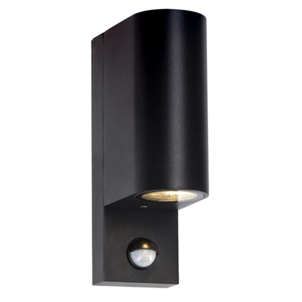 123led Wandlamp buiten met sensor GU10 | Up & Down | Santa Barbara | IP44 | Zwart  LDR08559 - 1