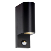 Wandlamp buiten met sensor GU10 | Up & Down | Santa Barbara | IP44 | Zwart