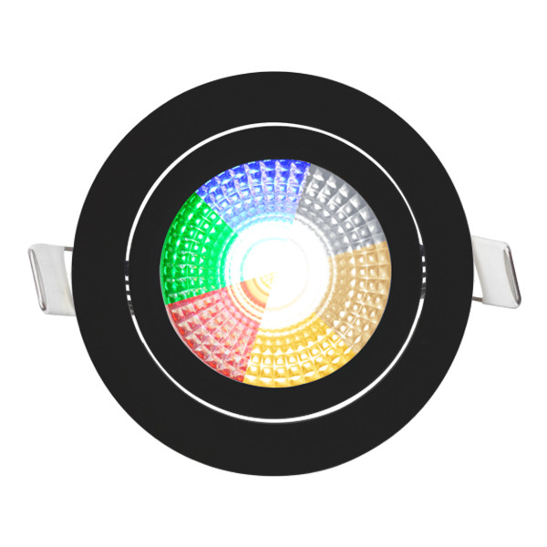 Zigbee inbouwspot | Rond | RGB + 2700-6500K | Zwart | Ø 75 mm | IP65 | Dimbaar | 5W LDR02451 - 1
