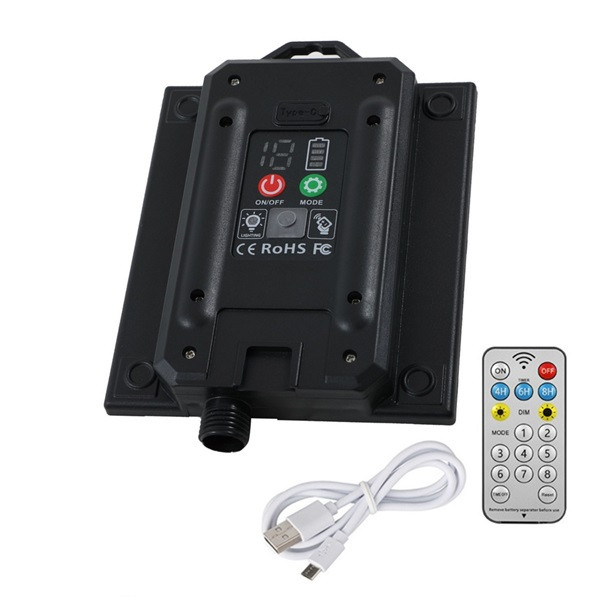 123led Zonnepaneel met USB voor lichtsnoer 24V | Zwart  LDR08587 - 2