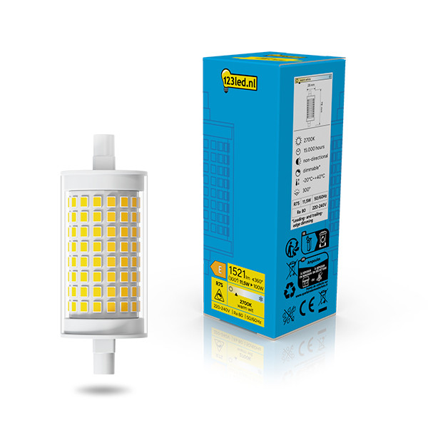 123led led lamp R7s | Staaflamp | SMD | 78mm | 2700K | Dimbaar | 11.5W (100W) LDR02608 - 1
