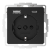 2USB inCharge Pro55 wandcontactdoos | USB A + USB C | Mat zwart  L2U00015 - 1