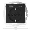 2USB inCharge Pro55 wandcontactdoos | USB A + USB C | Mat zwart  L2U00015 - 3