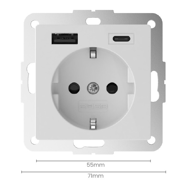 2USB inCharge Pro55 wandcontactdoos | USB A + USB C | Wit  L2U00013 - 3