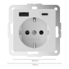 2USB inCharge Pro55 wandcontactdoos | USB A + USB C | Wit  L2U00013 - 3