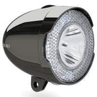 AXA Koplamp | 706 Battery | 4x AAA batterijen | Aan/Uit | Donker chrome  LAX00029