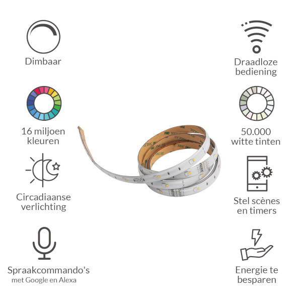 AduroSmart Zigbee led strip | 3 meter | 20W | RGB + 2700-6000K | Basisset  LAD00018 - 5