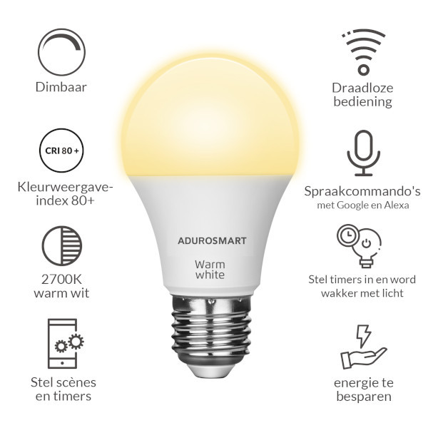 AduroSmart Zigbee starterset E27 | Warm wit | 1 lamp en 1 dimmerschakelaar  LAD00003 - 5