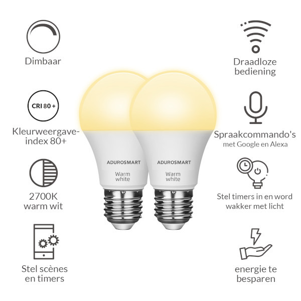 AduroSmart Zigbee starterset E27 | Warm wit  | 2 lampen en 1 bridge  LAD00002 - 5