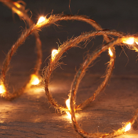 Anna Collection Draadverlichting op batterijen | 1 meter | Warm wit | 20 leds | Jute  LCO00307