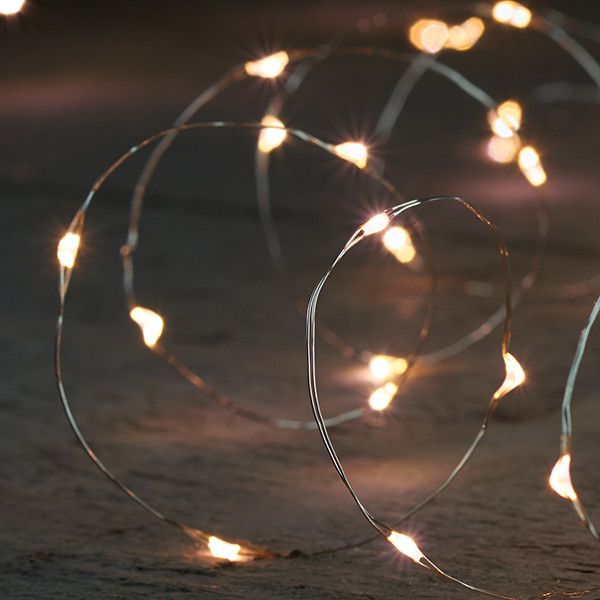 Anna Collection Draadverlichting op batterijen | 1 meter | Warm wit | 20 leds | Zilver  LCO00175 - 1
