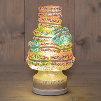 Draaiende kerstdecoratie | Macaron etagere | USB-C | 12.5 x 22.5 cm | Gekleurd LCO00727