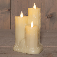 Druipkaars 11,5 x 15 cm | Ivoor | Bewegende vlam | 3 stuks LCO00862