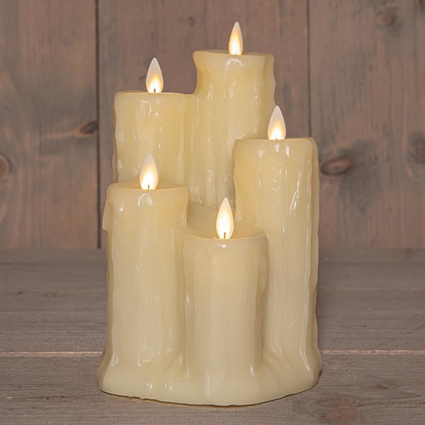 Druipkaars 13,5 x 19 cm | Ivoor | Bewegende vlam | 5 stuks LCO00863 - 1