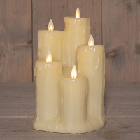 Druipkaars 13,5 x 19 cm | Ivoor | Bewegende vlam | 5 stuks LCO00863
