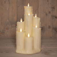 Druipkaars 14,5 x 25,5 cm | Ivoor | Bewegende vlam | 7 stuks LCO00864